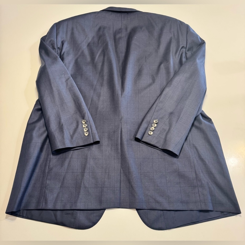 Hickey Freeman Men’s 48R 100% Wool Loro Piana blazer Navy Blue Check Made In USA - Picture 2 of 11